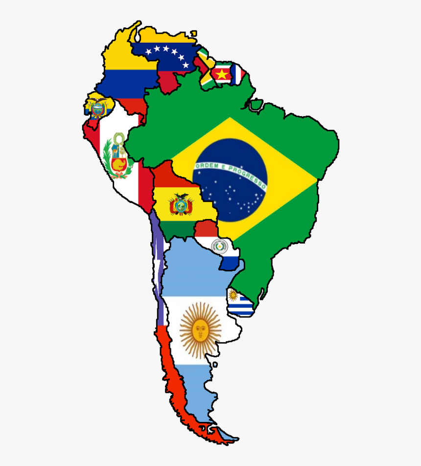 Clip Art Flags United States Latin South America Map Png Transparent