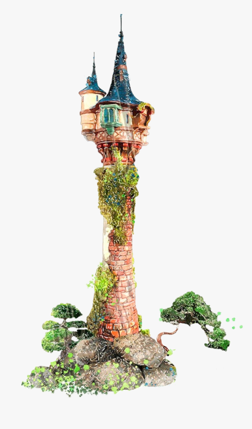 Watercolor Tower Rapunzel Castle Princess Fantasy Rapunzel