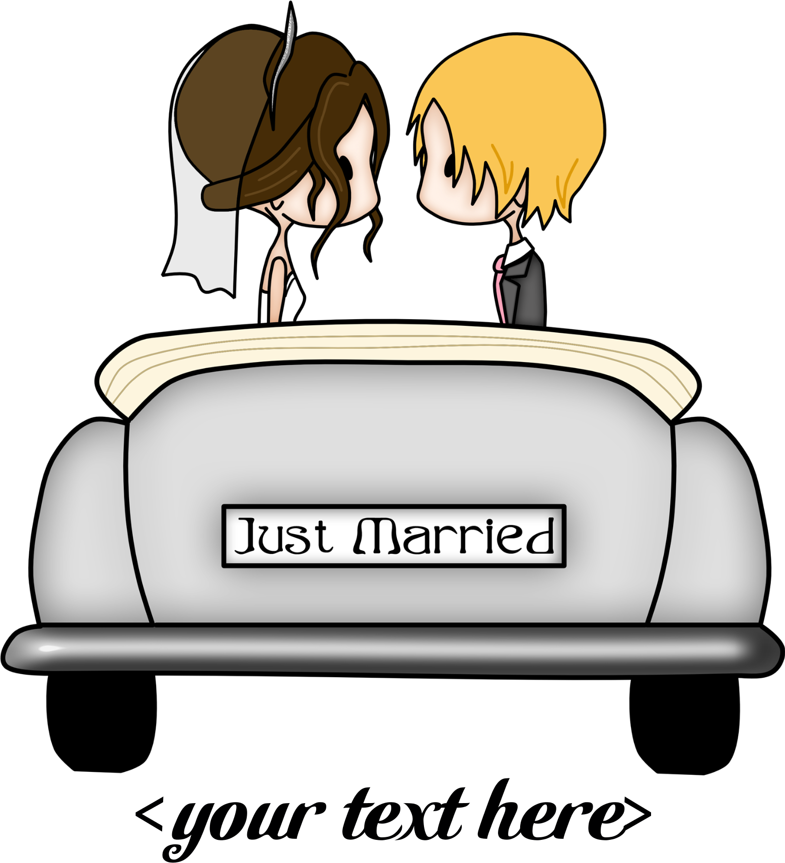 Loading Car Clipart 11 Auto - Just Married Car Clipart, HD Png Download,  free png download