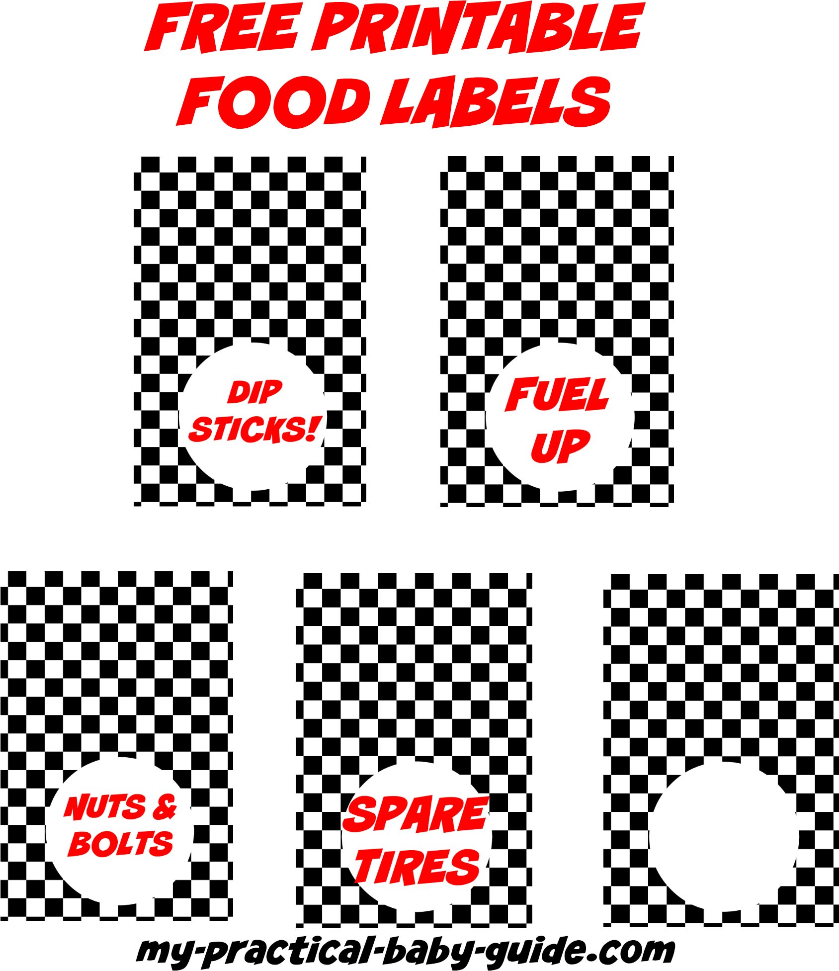 Free Printable Car Birthday Food Labels Free Printable Race Car Food