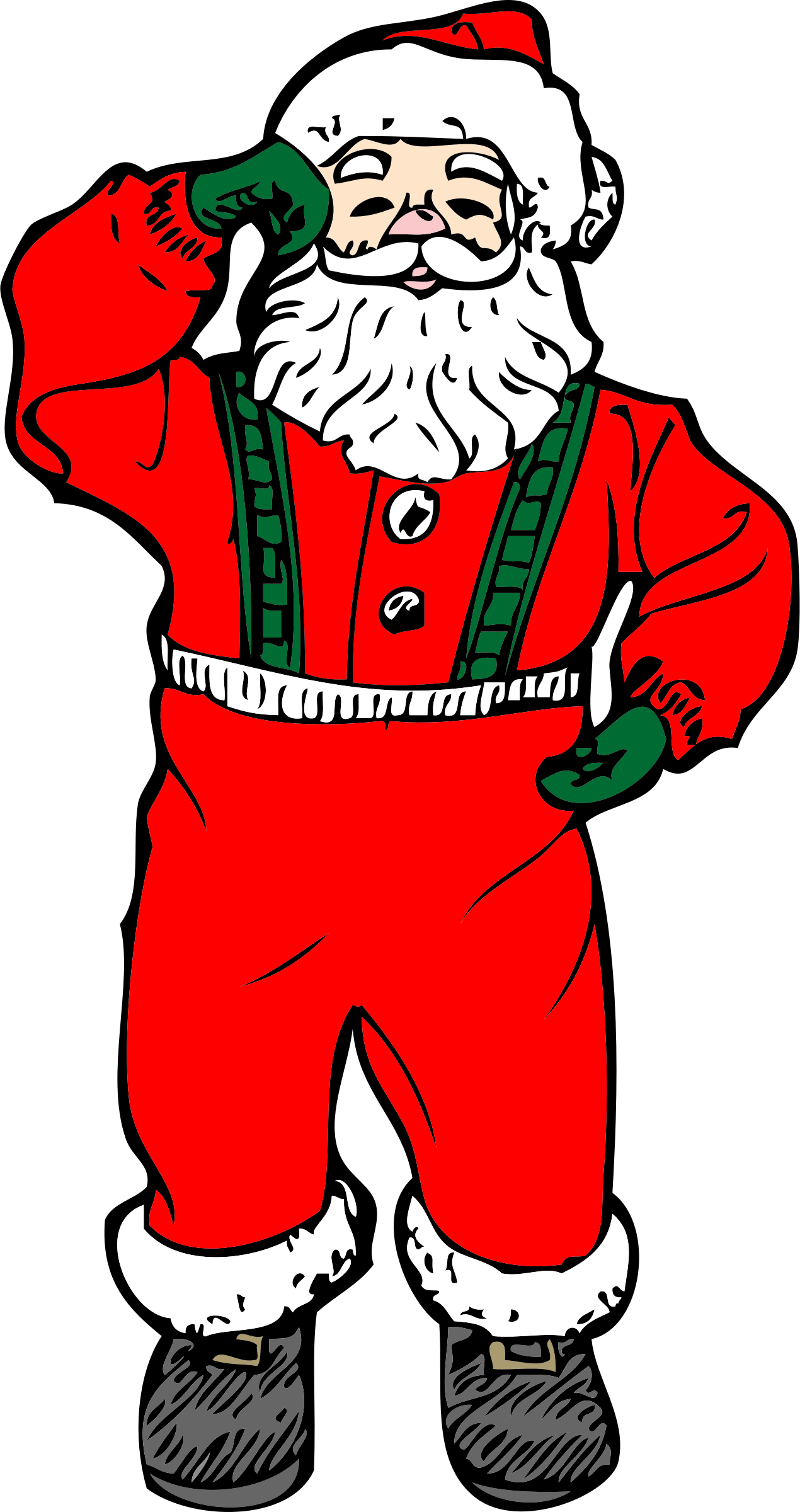 Dancing Santa Coloring Book Colouring Black White Line Dancing Santa