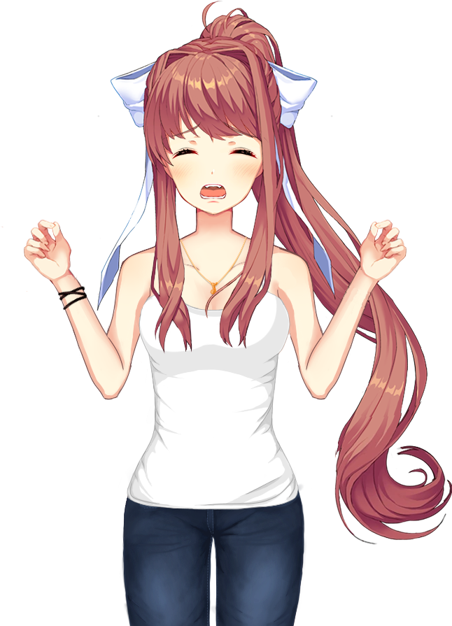 Oc Edited Mediachibi Monika Casual Outfit Sprites Png - Doki Doki  Literature Club Monika Cute, Transparent Png, free png download