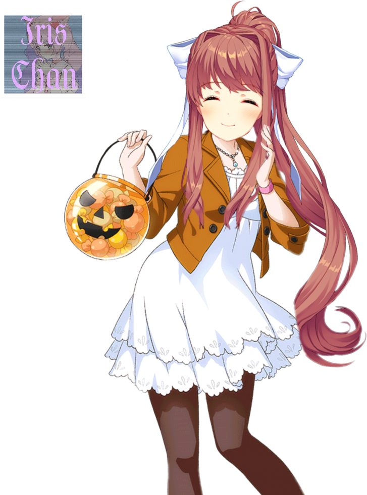 Oc Edited Mediachibi Monika Casual Outfit Sprites Png - Doki Doki  Literature Club Monika Cute, Transparent Png, free png download