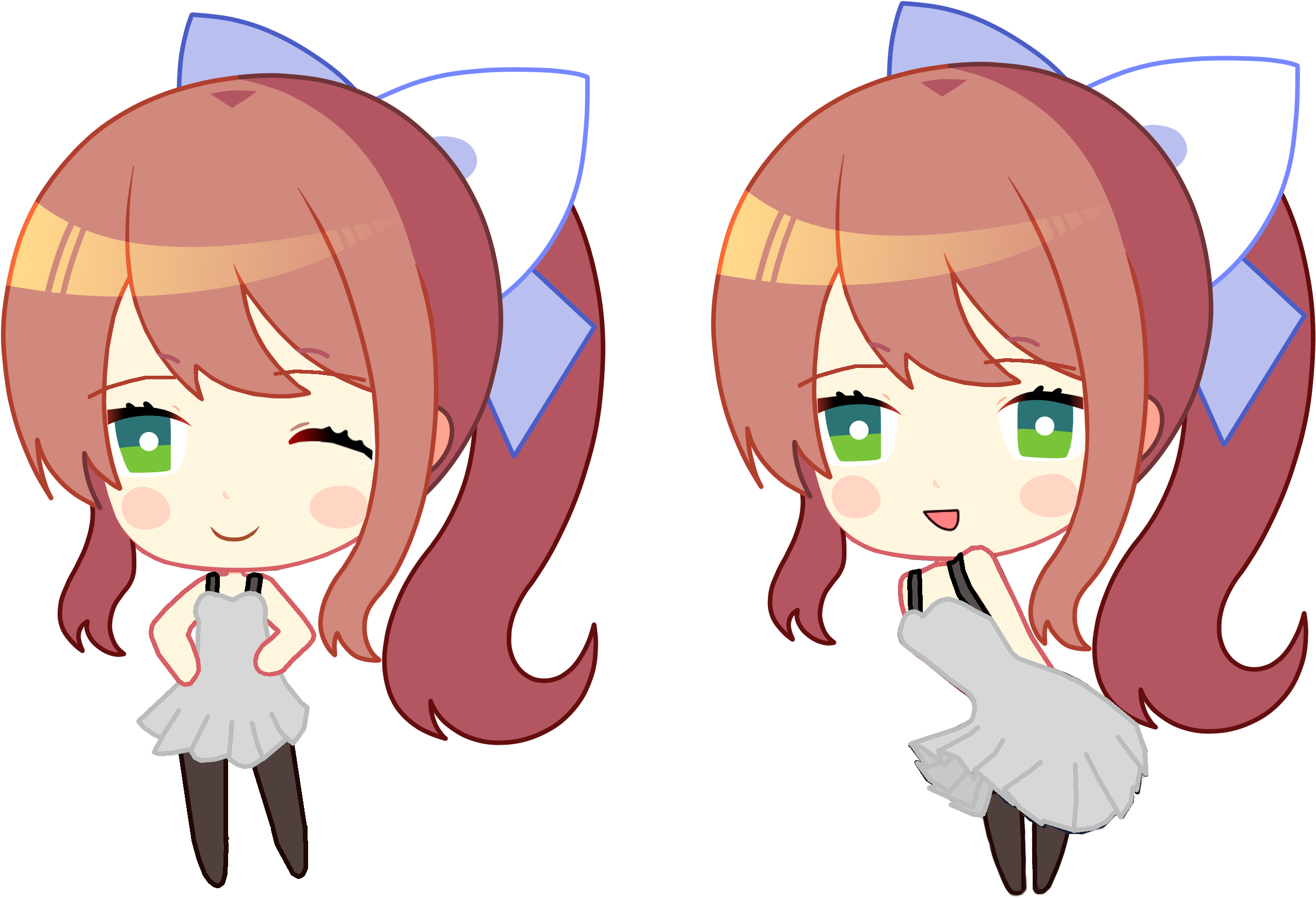 Oc Edited Mediachibi Monika Casual Outfit Sprites Png - Doki Doki  Literature Club Monika Cute, Transparent Png, free png download