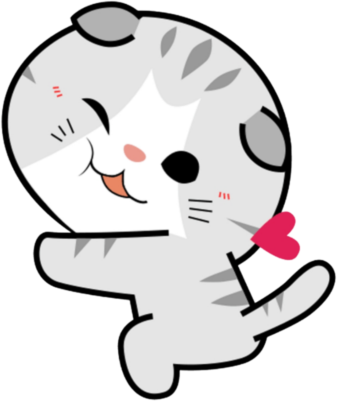 Cat Kawaii Sticker, cat ears, png