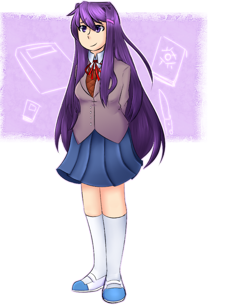 Ddlc Doki Doki Literature Club Yuri Ddlc Yuri Mirrorteru - Cartoon, HD Png  Download, free png download