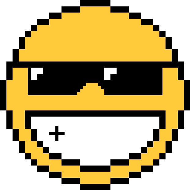 Epic Face - Pixel Art Emoji Transparent PNG - 1200x1200 - Free