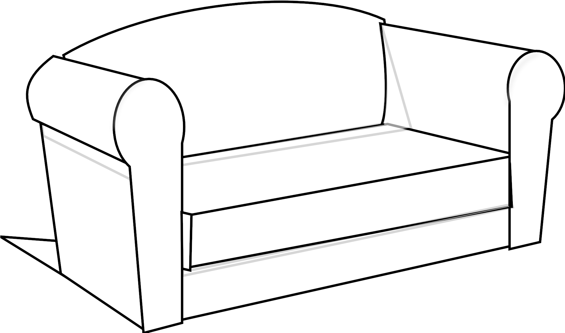 Bed Black And White Couch Clipart Free