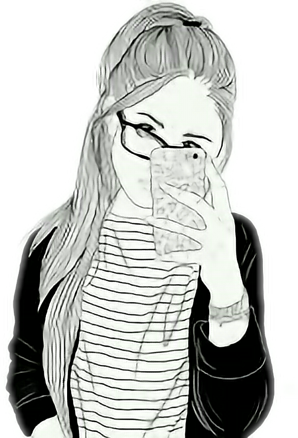 Tumblr Girl Selfie - Hipster Girl Cartoon, HD Png Download, free png  download | PNG.ToolXoX.com