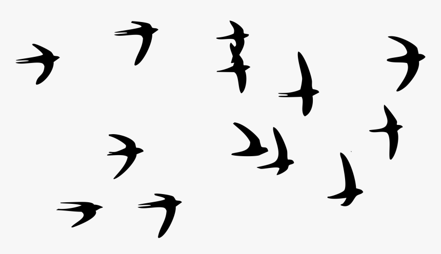 Swallow Bird Paper Tattoo Flock - Birds In The Sky Png, Transparent Png, Free Download