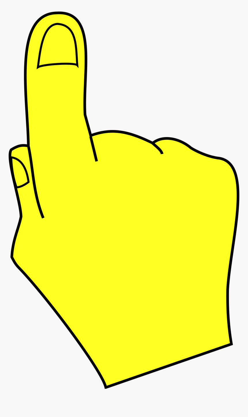 Pointing Hand Clip Art - Yellow Hand Pointing Up, HD Png Download, Free Download