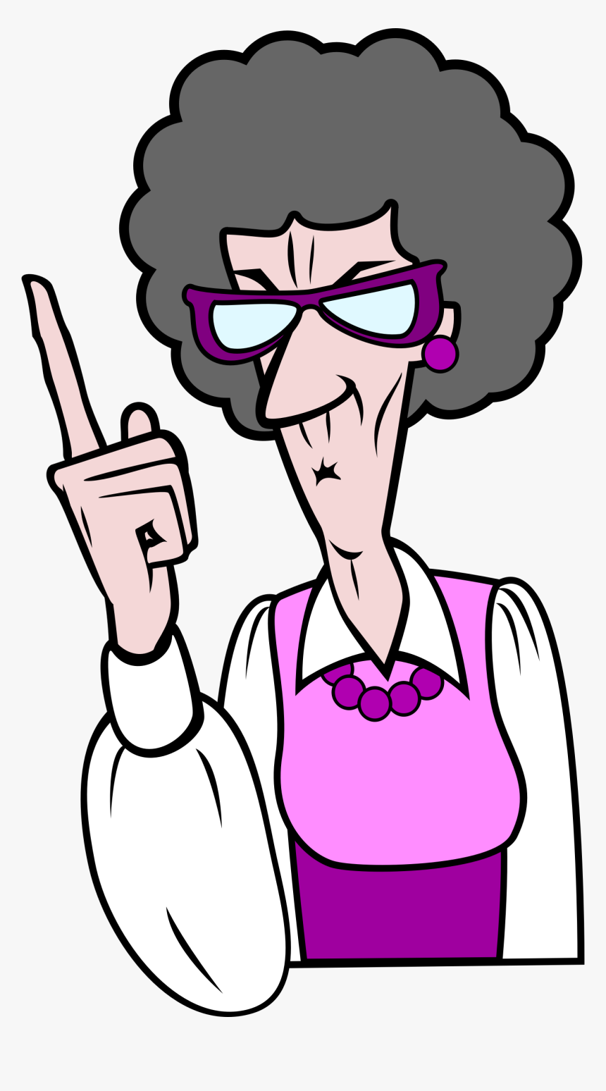 Pointing Old Woman Clip Arts - Woman Pointing Finger Clipart, HD Png Download, Free Download