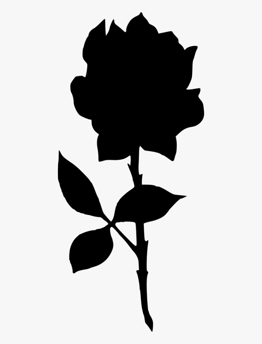Rose Silhouette Png - Silhouette, Transparent Png, Free Download