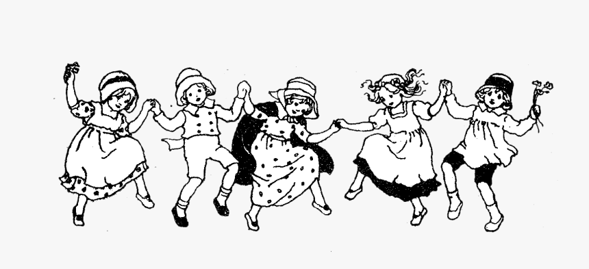 Children Dancing Clipart Black And White, HD Png Download, Free Download