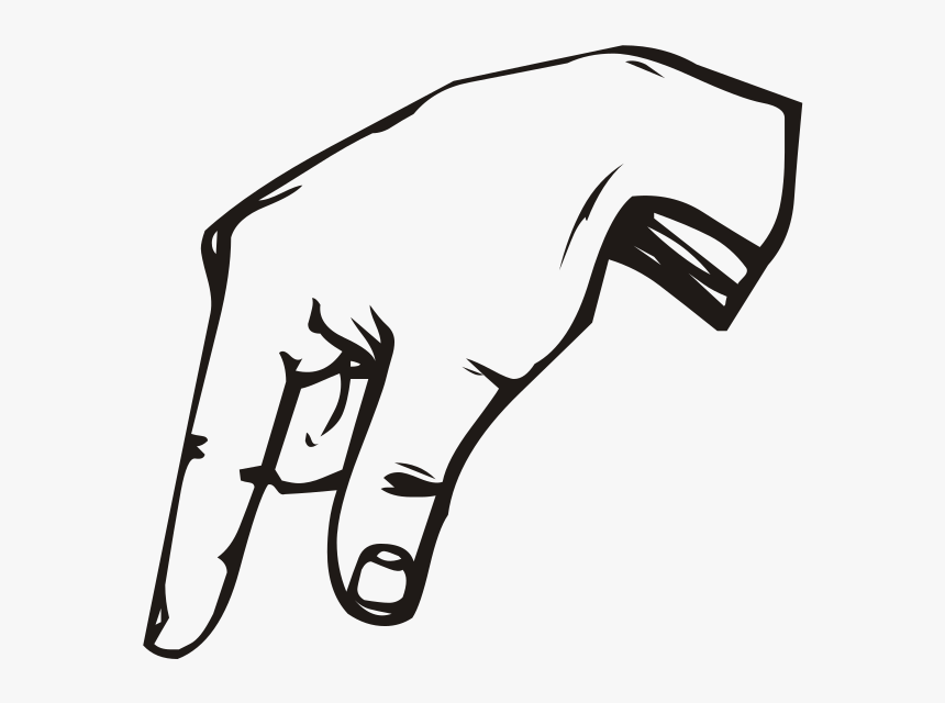 Hand Pointing Down - Sign Language Letter Q, HD Png Download, Free Download