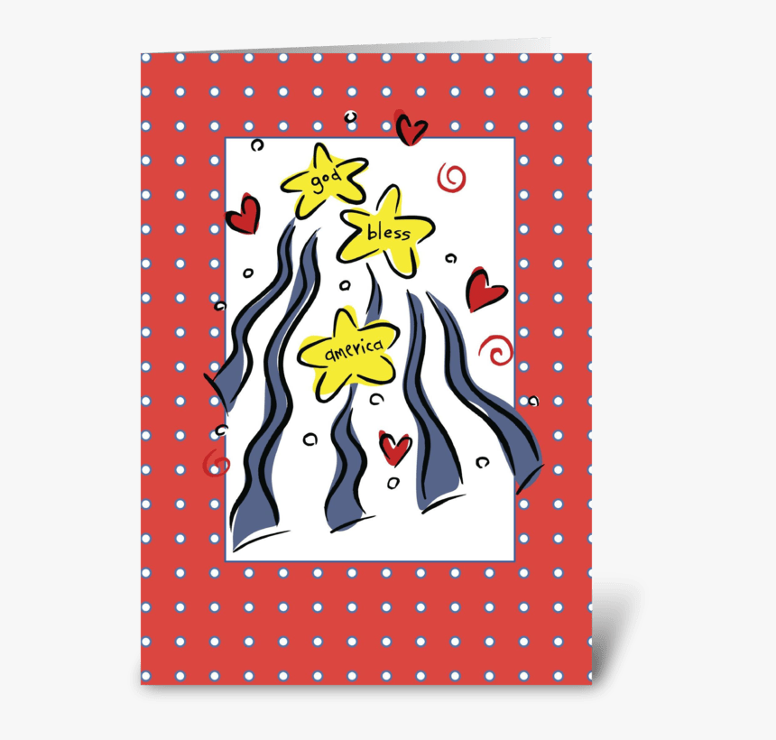 3307 July 4, God Bless America Greeting Card - Illustration, HD Png Download, Free Download