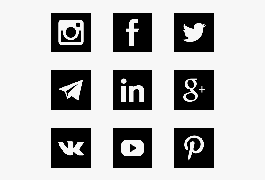 Squared Social Media - Social Icons Png Square, Transparent Png, Free Download