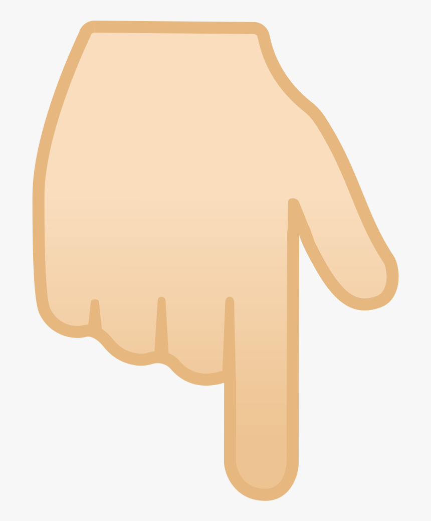 Backhand Index Pointing Down Light Skin Tone Icon - Finger Down Transparent Png, Png Download, Free Download
