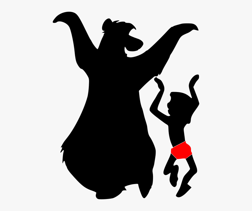 Baloo And Mowgli Silhouette , Png Download - Baloo And Mowgli Silhouette, Transparent Png, Free Download