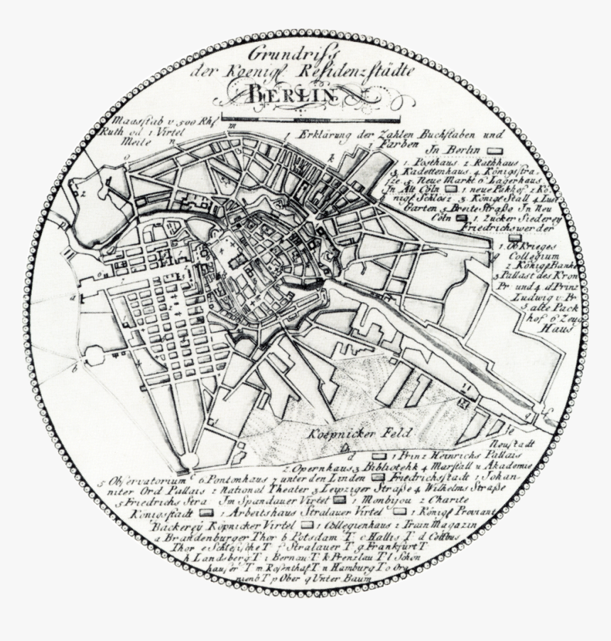 Map De Berlin 1800 - Map Of Berlin In The 1800's, HD Png Download, Free Download