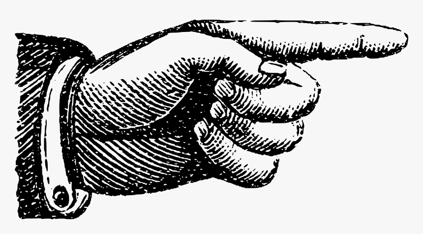 Big Image Png - Old Fashioned Pointing Hand, Transparent Png, Free Download