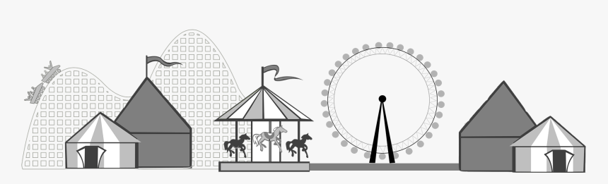 Moving To Long Beach - Black And White Amusement Park Clipart, HD Png Download, Free Download