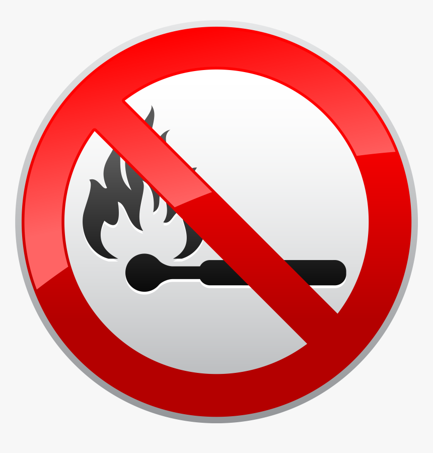 No Naked Flames Prohibition Sign Png Clipart No- - No Naked Flame Png Signage, Transparent Png, Free Download