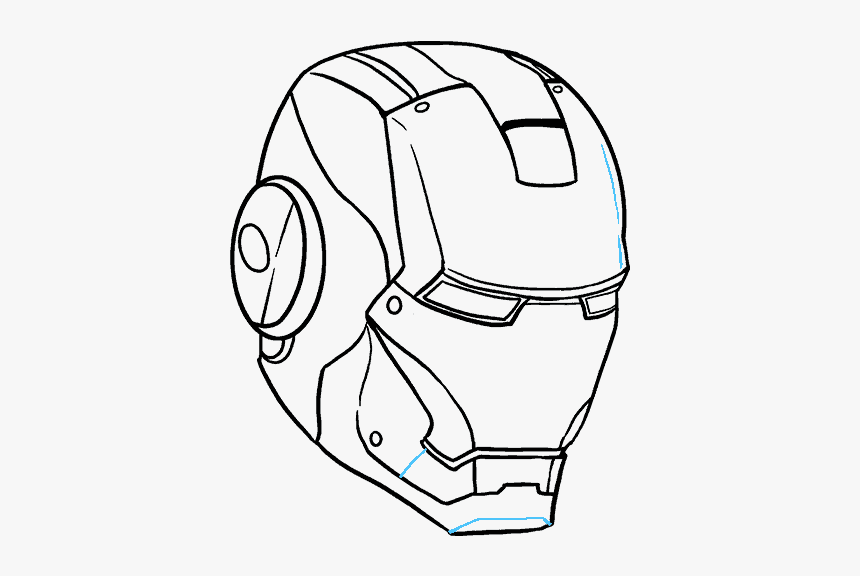 How To Draw Iron Man"s Mask - Mask Iron Man Drawings, HD Png Download, Free Download