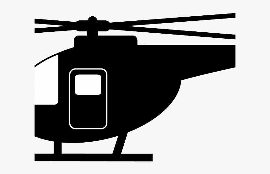 Silhouette Helicopter Clipart Black And White, HD Png Download, Free Download