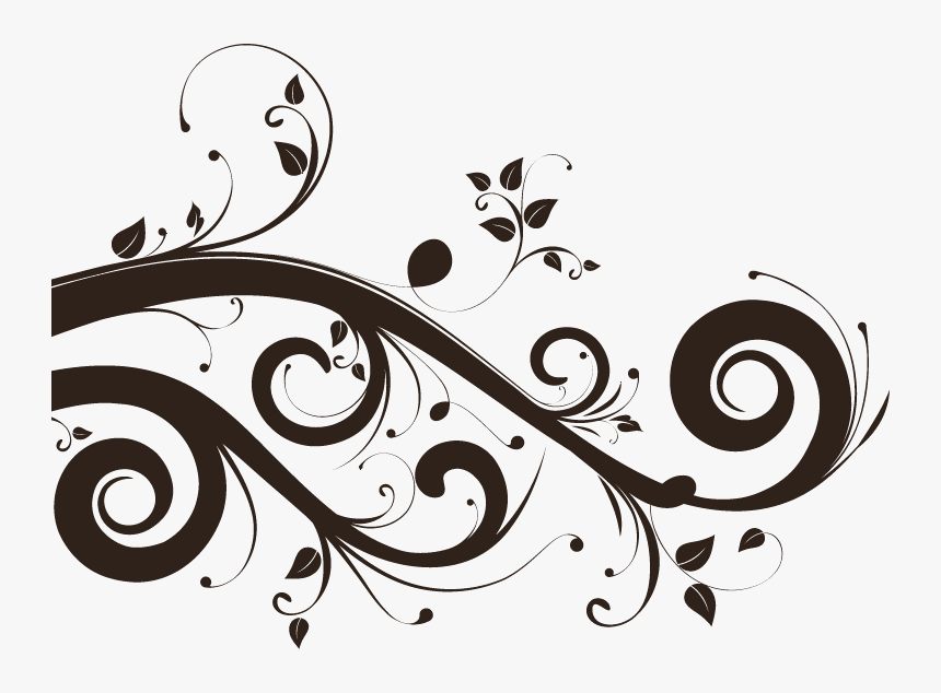 Psd Emplate Floral Swirls - Clip Art Flourishes, HD Png Download - kindpng.