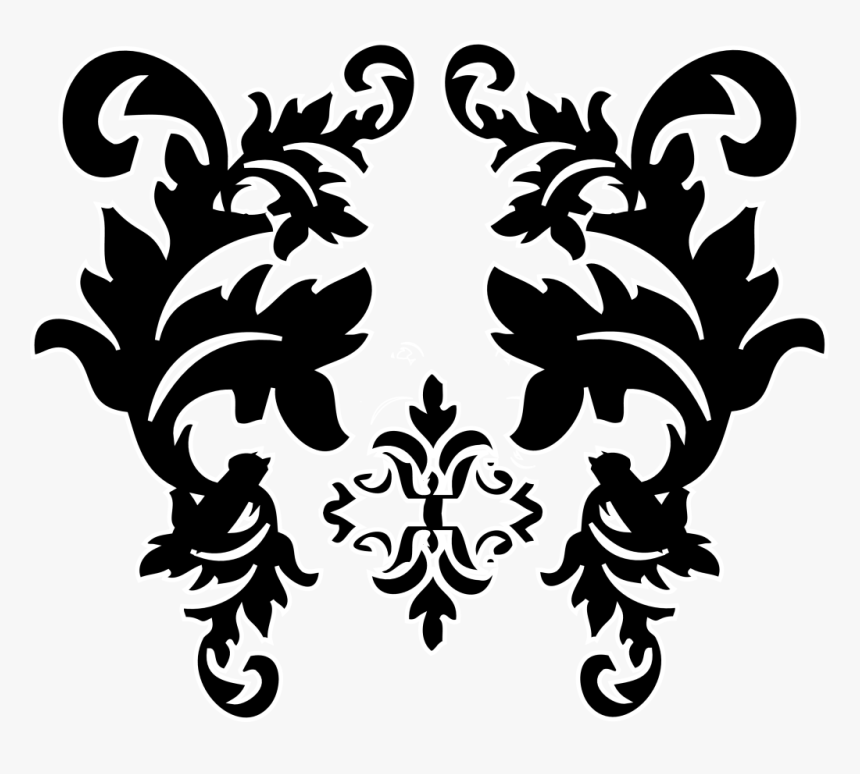 Black Damask Graphics Pictures Images For Myspace Layouts - Free Damask Clip Art, HD Png Download, Free Download