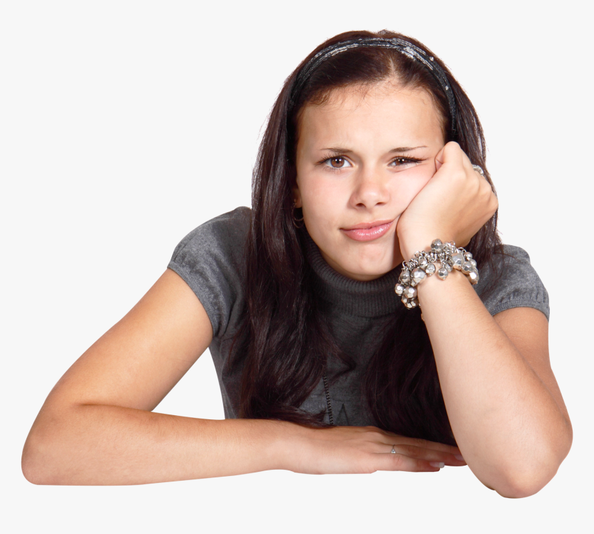 Young Woman Looking Bored And Thinking Png Image - Bored Png, Transparent Png, Free Download