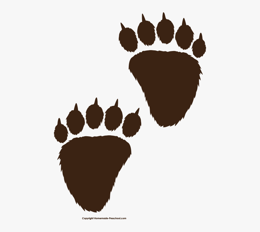 Free Paw Prints Clipart - Brown Bear Paws Clipart, HD Png Download, Free Download