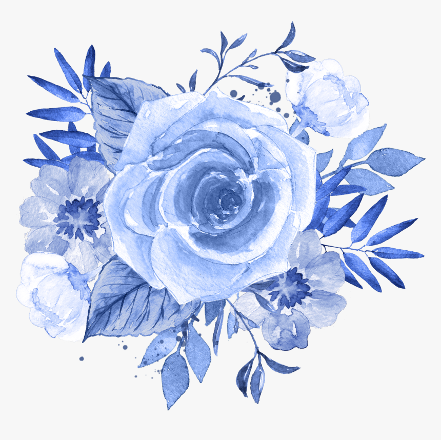 Blue Flower Watercolor Painting Clip Art - Blue Flower Watercolor Png, Transparent Png, Free Download