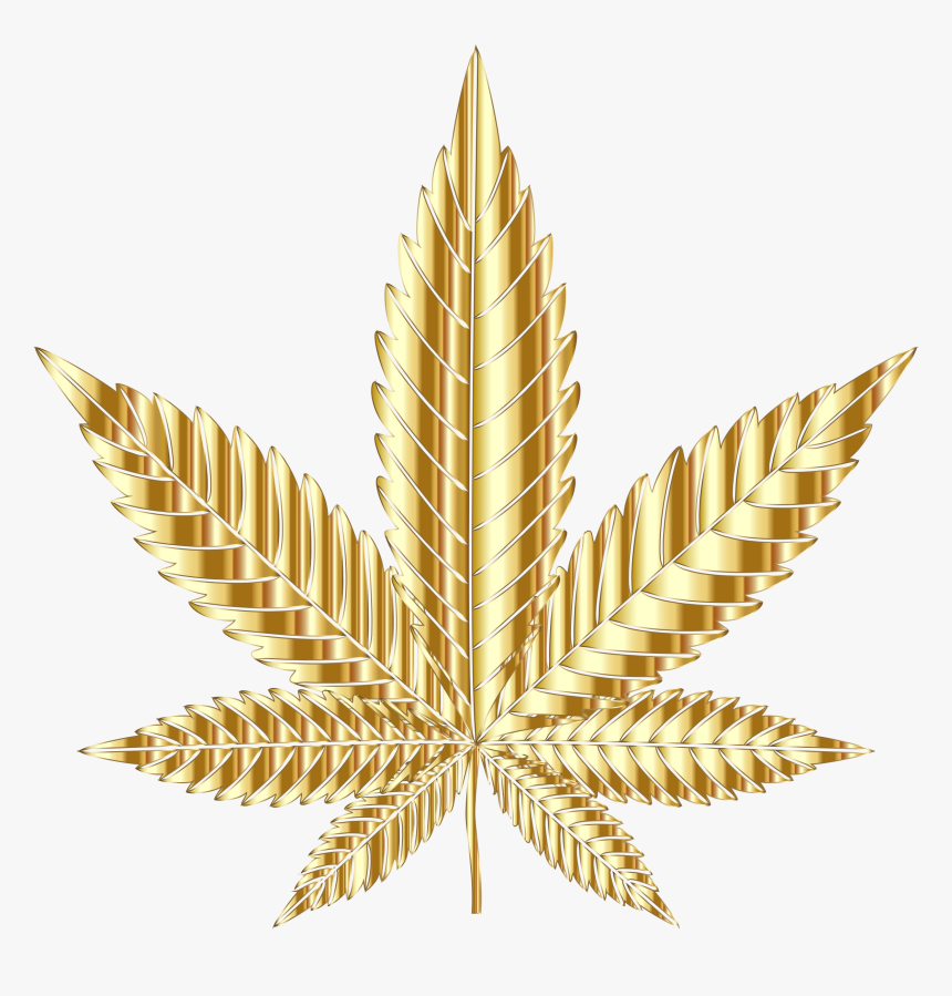 Marijuana Leaf Silhouette Png , Png Download - Transparent Gold Weed Leaf, Png Download, Free Download