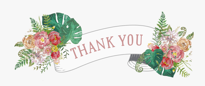 Thank You Floral Banner, HD Png Download, Free Download