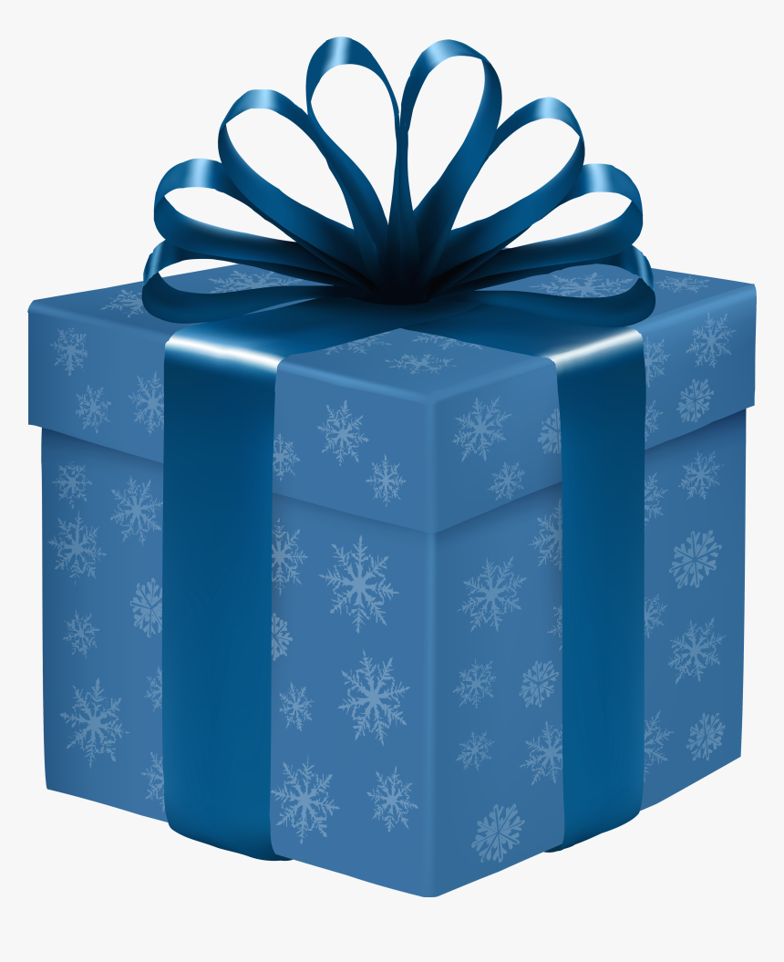 Blue Gift Box With Snowflakes Png Clipart - Gift Box Png Transparent, Png Download, Free Download