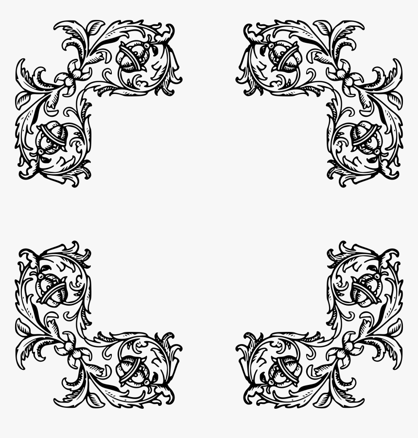 Damask Frame Png, Transparent Png, Free Download