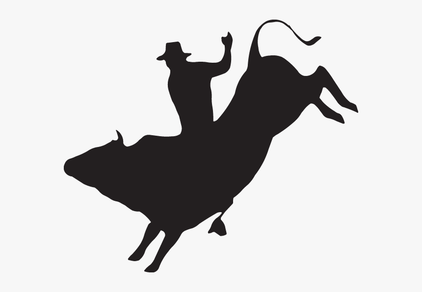 Silhouette Clipart Wrestling - Bull Rider Clip Art, HD Png Download, Free Download