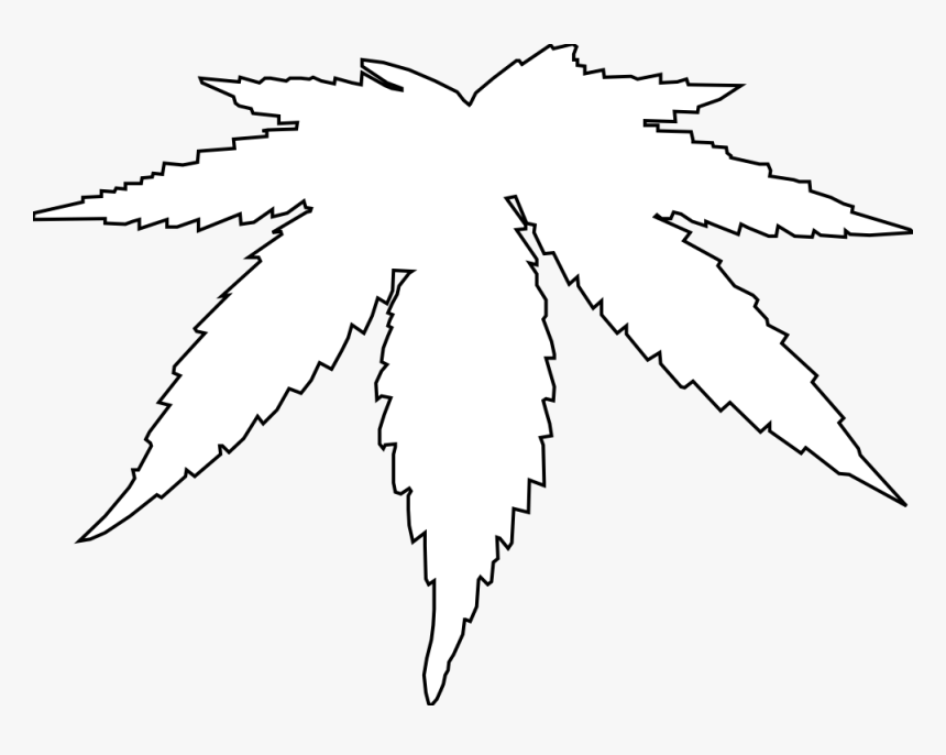 Black Clip Art Image - Black And White Cannabis Leaf, HD Png Download, Free Download