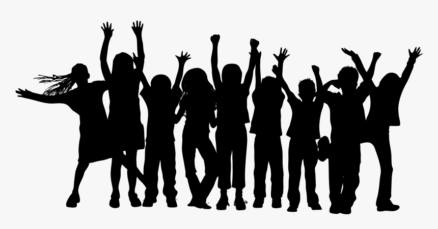 Group Dancing Silhouette Png - Kids Singing Silhouette, Transparent Png, Free Download