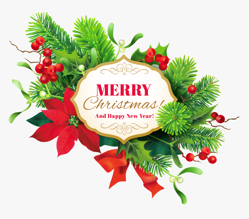 Merry Christmas Cliparts Png Decoration - Merry Christmas And Happy New Year Png, Transparent Png, Free Download