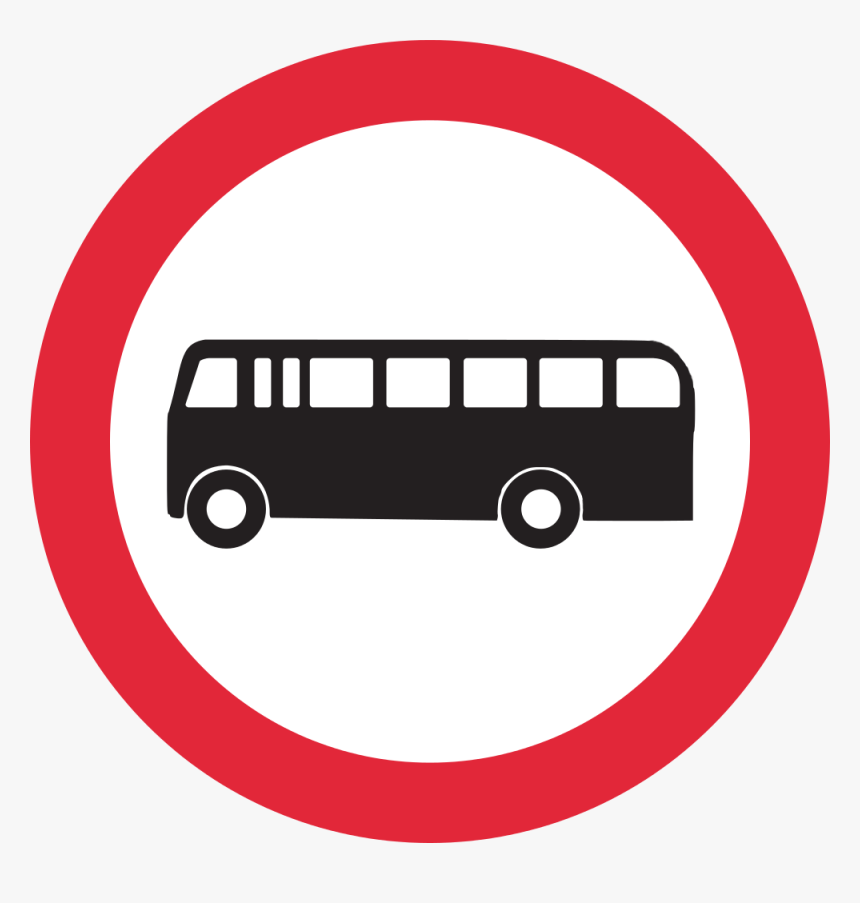 No Buses Sign - No Entry For Buses Sign, HD Png Download, Free Download