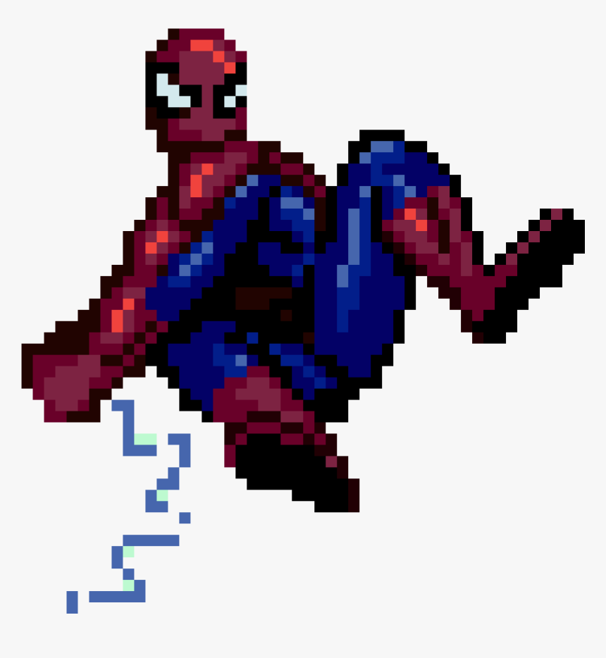 Spiderman Pixel Art Clipart , Png Download - Pixel Art Grids For Minecraft, Transparent Png, Free Download