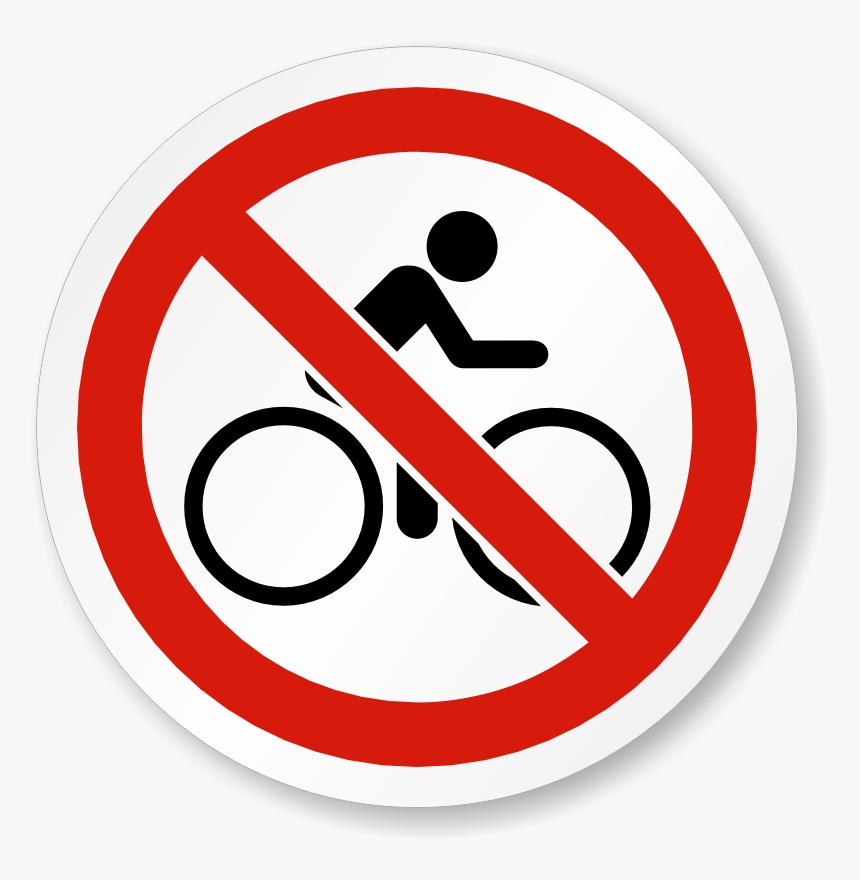 No Bike Riding Symbol Iso Prohibition Circular Sign, - No Bikes On Sidewalk, HD Png Download, Free Download