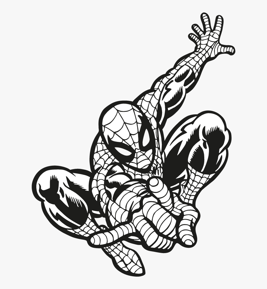 Clipart Hand Spiderman - Spiderman Black And White Png, Transparent Png - k...