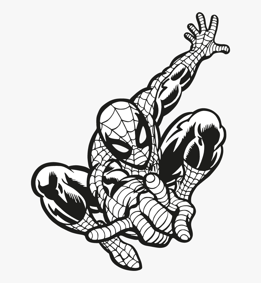 Clipart Hand Spiderman Spiderman Black And White Png Transparent Png 