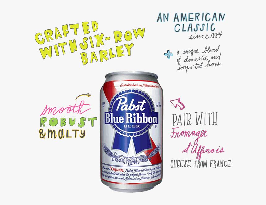 Crafted With Six-row Barley - Pabst Blue Ribbon, HD Png Download, Free Download