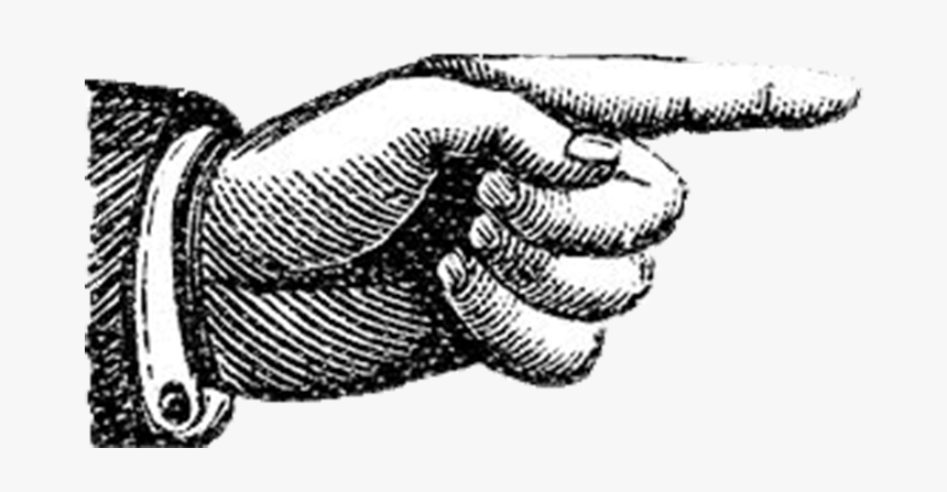 6 - Old Fashioned Pointing Hand, HD Png Download, Free Download