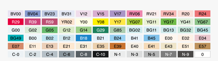 Copic Sketch 72pc Color Set B - Copic Marker Set B Colors, HD Png Download, Free Download